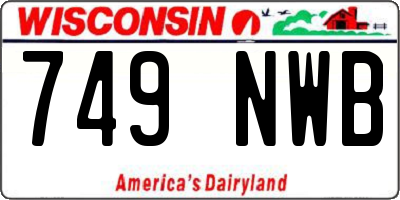 WI license plate 749NWB