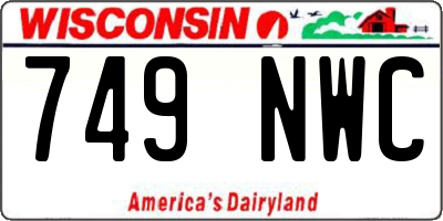 WI license plate 749NWC