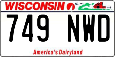 WI license plate 749NWD