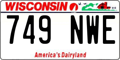 WI license plate 749NWE