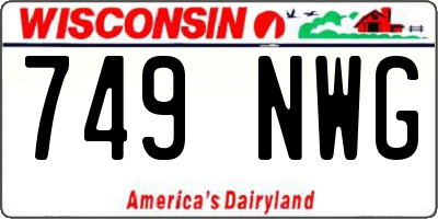 WI license plate 749NWG