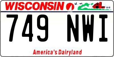 WI license plate 749NWI