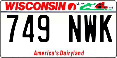 WI license plate 749NWK