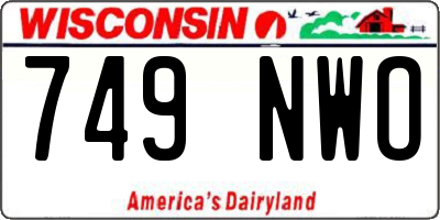 WI license plate 749NWO