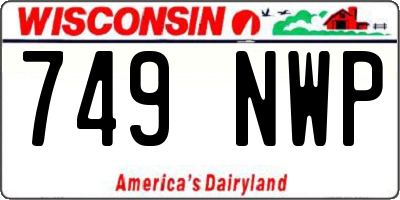 WI license plate 749NWP