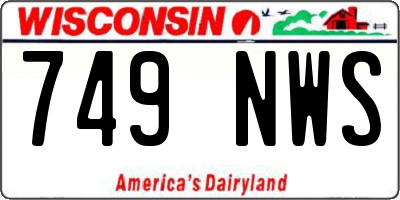 WI license plate 749NWS