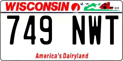 WI license plate 749NWT