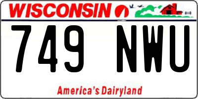 WI license plate 749NWU