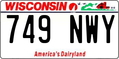 WI license plate 749NWY