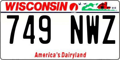WI license plate 749NWZ