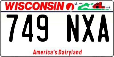 WI license plate 749NXA