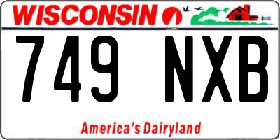 WI license plate 749NXB