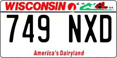 WI license plate 749NXD