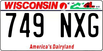 WI license plate 749NXG