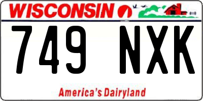 WI license plate 749NXK