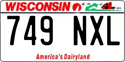 WI license plate 749NXL