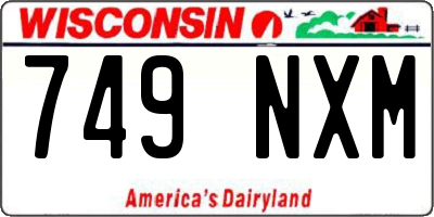 WI license plate 749NXM
