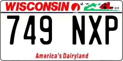 WI license plate 749NXP