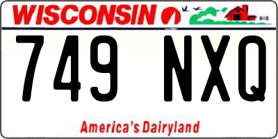 WI license plate 749NXQ