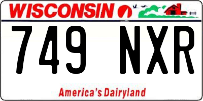 WI license plate 749NXR