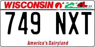 WI license plate 749NXT
