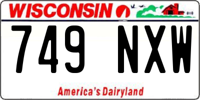 WI license plate 749NXW