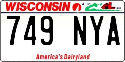 WI license plate 749NYA