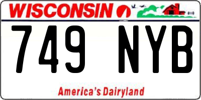 WI license plate 749NYB