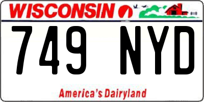 WI license plate 749NYD