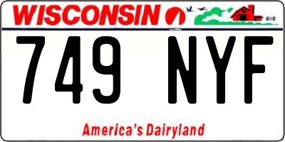 WI license plate 749NYF
