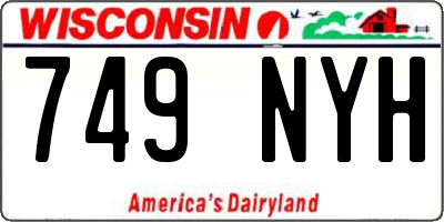 WI license plate 749NYH