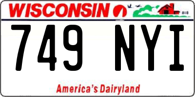 WI license plate 749NYI