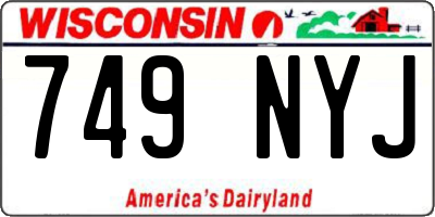 WI license plate 749NYJ