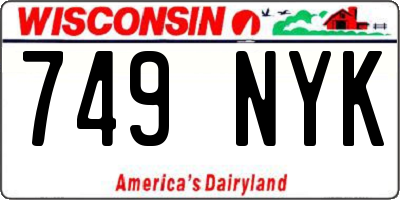 WI license plate 749NYK