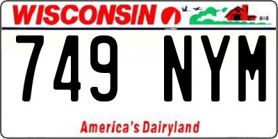 WI license plate 749NYM