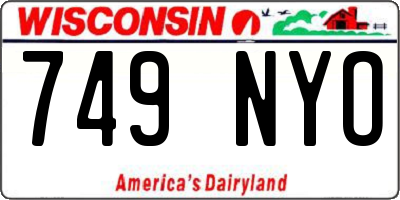 WI license plate 749NYO