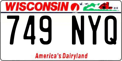 WI license plate 749NYQ