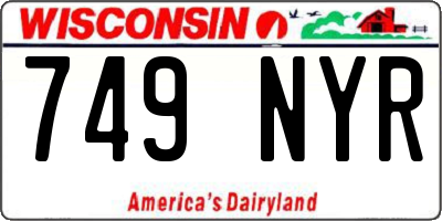 WI license plate 749NYR