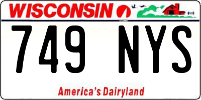WI license plate 749NYS