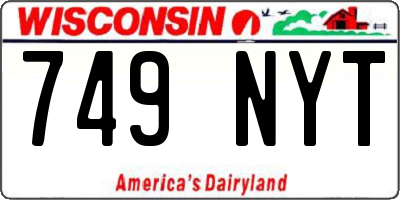 WI license plate 749NYT