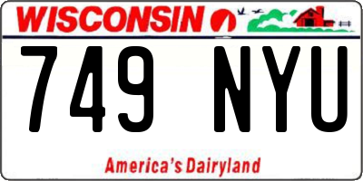 WI license plate 749NYU