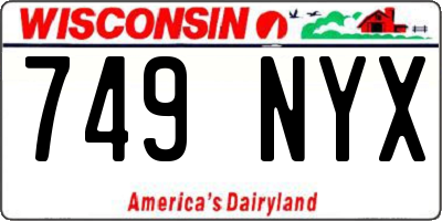 WI license plate 749NYX