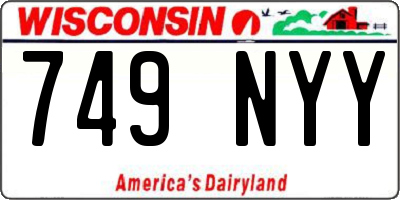 WI license plate 749NYY