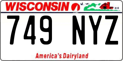 WI license plate 749NYZ
