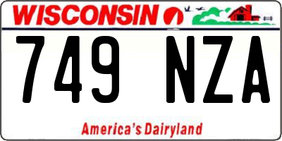 WI license plate 749NZA