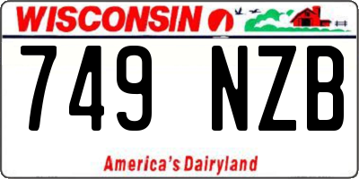 WI license plate 749NZB