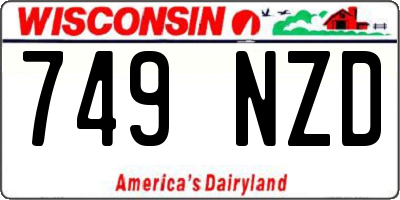 WI license plate 749NZD