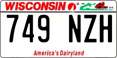 WI license plate 749NZH