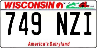 WI license plate 749NZI