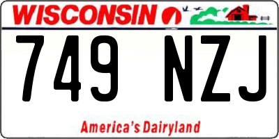 WI license plate 749NZJ